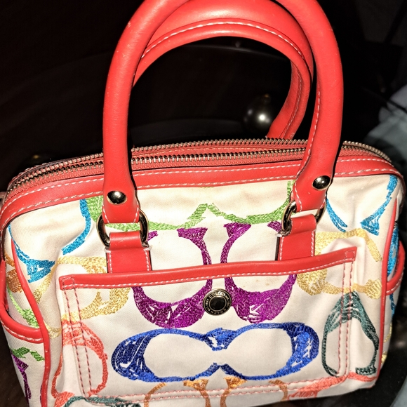 Coach Red and Multicolor Women's Bag - Picture 2 of 5